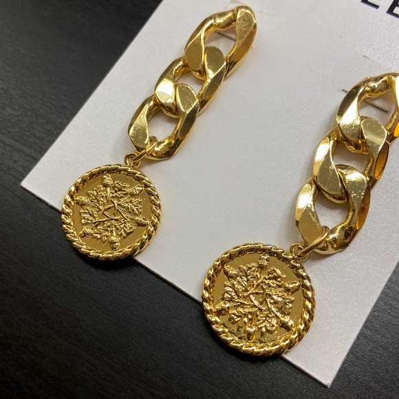 NWT BaubleBar Soleil Curb Chain Drop Earrings - Picture 3 of 4